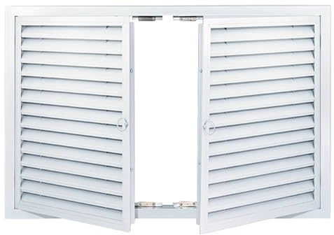 Panel de acceso con persiana de doble puerta, cubierta de pared empotrada ventilada para fontanería y escotilla de acceso eléctrico