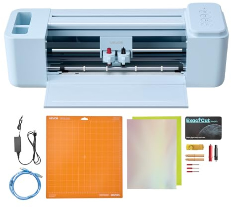 VEVOR 305 mm vinylskärplotter med verktygssats, knappkontroll, multifunktionell skärmaskin kompatibel med Mac Windows iOS Android för vinylpapperskort gör-det-själv
