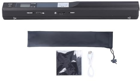 Fabater Tragbarer Scanner, 900 DPI, Handscanner für Dokumente und Fotos, PDF- und JPG-Format, Kleiner USB-Scanner für A4-Dokumente und Bilder, Leichtes Design (Black)