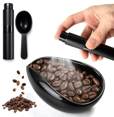 3 Pièces Ensemble Tasse Doseuse à Café en Céramique et Flacon Pulvérisateur | Café Accessoires de bar à Cafés, Accessoires de Dosage de Qualité Supérieure