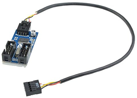 Conector adaptador, 9 pines, USB, conector macho 1 a 2 hembra, cable divisor