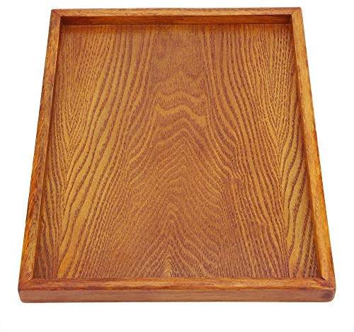 Plateau à Thé Rectangulaire en Bois, Assiette De Service, Collations, Plat De Stockage des Aliments pour HôTel Et Maison(30 * 24cm-05)