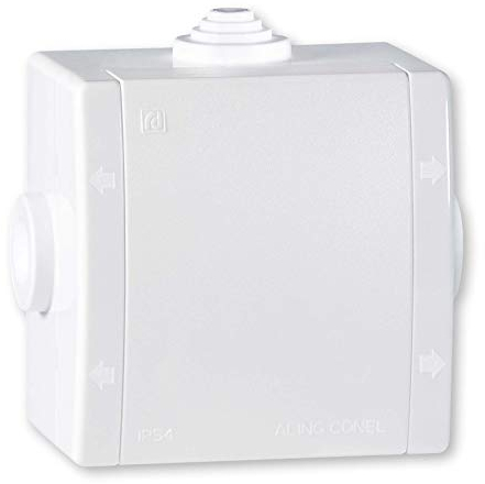 ALING-CONEL Aufputz Verteilerbox mit drei Eingängen 80x80 / IP54 500V Weiß (RAL 9003)