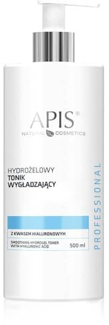 APIS Tonico viso idrogel levigante con acido ialuronico, estratto di cetriolo, lino | Pelle idratata e liscia | 500 ml