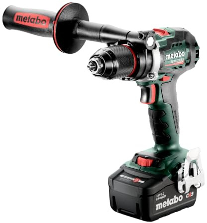metabo Akku-Bohrschrauber BS 18 LTX BL I, 18 V Brushless, 130 Nm, 2x 5.2 Ah | Kraftvoller Akkuschrauber bis 2000 U/min für Holz und Metall, inkl. 2 Akkus, Ladegerät ASC 55, Zusatzhandgriff & metaBOX