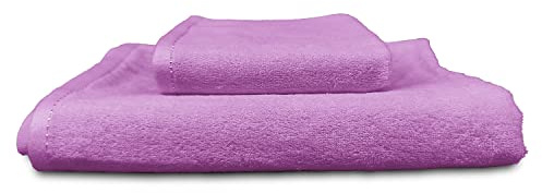 Greenbelt Century Juego de Toalla Rizo algodón bambú Suave 400 gr/m2 (Morado, 34x34cm,70x140cm)