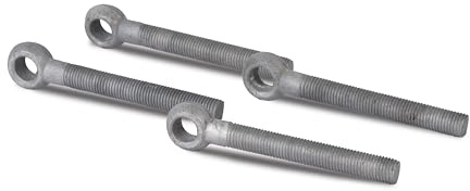 Alberts 410834 - Vite per occhi senza accessori, adatta a nastri, zincata a caldo, filettatura M16, asta filettata iniziale, vite centrale, 130 mm, set da 4 pezzi