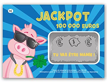 Joli Coon Jackpot Lotteria Ankündigung Schwangerschaft Oma – Du wirst Oma sein – Ticket zum Rubbeln Ankündigung Schwangerschaft Oma