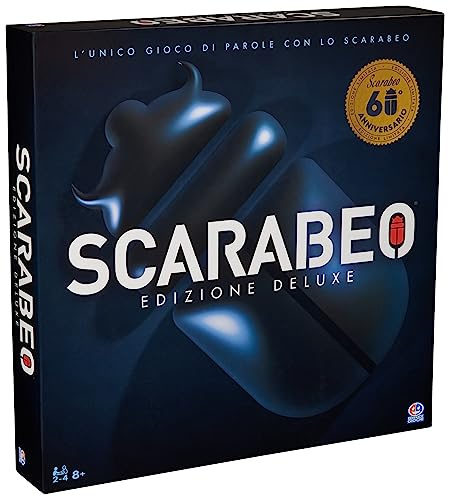 Editrice Giochi, Scarabeo Deluxe 60° Anniversario, Gioco da Tavola Classico con Plancia Girevole, Giochi di Società per la Famiglia, Dai 2 ai 4 Giocatori, Giochi da Tavolo da 8 anni in su