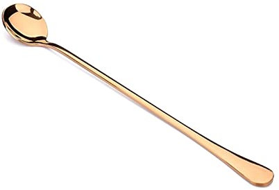 HIDIZ Cucharillas de café con Mango Largo de Acero Inoxidable de 24 cm for Remover té y café (Color : Rose Gold)