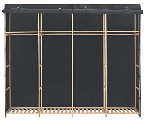 Festnight Eckkleiderschrank Eckstoffschranks Stoffschrank Schlafzimmerschrank Flurschrank Eckschrank Grau 200 x 40 x 170 cm