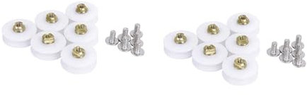 Angoily Lot de 2 Roulettes de Porte de Salle de Bain Diamètre de Roue 22 5 Mm Construction en Acier Inoxydable pour Portes en Verre 6 Pièces