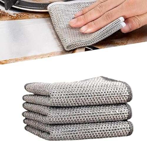 PETSBURG Chiffons à récurer Circularite – Chiffons de nettoyage circularite, chiffon de nettoyage électrique, chiffons de nettoyage miracle multi-usages, chiffons de vaisselle Stellaya Wire (3 pièces)