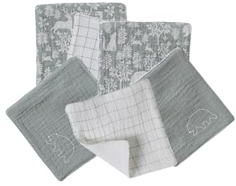 VERTBAUDET Lot de 6 lingettes lavables bleu grisé TU