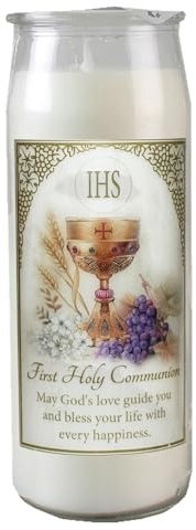 First Holy Communion Candle in a Glass Jar 72Hr Burn Time