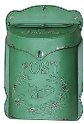 JDSHFEN Boîte aux Lettres, boîtes aux Lettres de sécurité murales de Style Anglais en métal Vintage américain avec 2 clés pour Mur extérieur, Mariage
