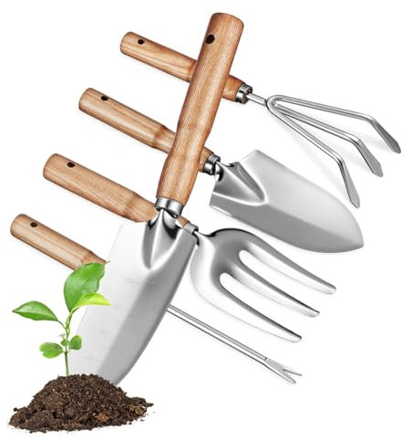 MUSISALY Attrezzi Da Giardino Manuali Cazzuola Da Giardino Manici in Legno Comodi Per Potatura Scavo e Piantagione