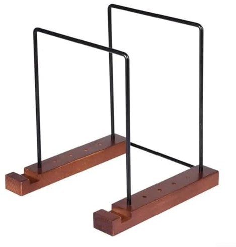 Schallplatten-Aufbewahrungshalter, Massivholz und Metall, Schreibtisch-Präsentationsständer, Bücher, CDs, Schallplattenständer, Organizer (38 x 17,8 x 19,8 cm)