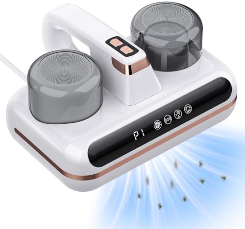 YGiTK Mattress Vacuum Cleaner with UV Light - Bed Vacuum Cleaner 10KPa Suction, Cordless Handheld Mattress Cleaner Machine, HEPA Filter & 245nm UV-C, Rechargeable Mattress Vacuum for Dust & Allergens