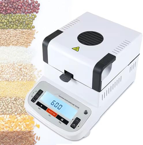 CASEGO Analyseur d'humidité de Laboratoire, humidimètre Rapide avec écran Tactile numérique, testeur d'humidité halogène, contrôle de la température (0.01g)