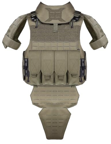 HOPBLOCK Taktische Weste Herren, Militär Plattenträger Weste Nashorn D-Verteidigung Combat Weste, Militär Airsoft Paintball Einstellbar Einsatzweste Tactical Vest