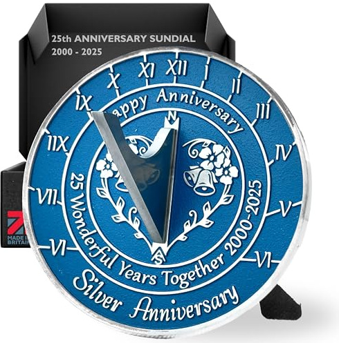Anniversary Sundial Gift For 25th Silver Wedding Anniversary In 2025 - Recycled Metal Home Decor Or Garden Present Idea - Handmade In UK For Him, Her Parents Or Couples 25 Year Celebration