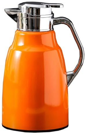 Thermal Coffee Carafe Red 1.8.L/63oz Stainless Steel Coffee Carafe Insulated Thermal Double Wall Vacuum Leak-Proof Thermos Mug for Travel Office Party Camping, Beverage Dispenser(/Orange)