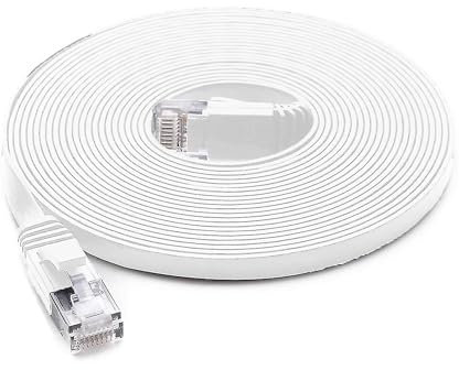 PNI Cable de red plano S/STP CAT7 U7150W, 2 x RJ45, 4 pares de hilos, 32AWG, cobre, 10 Gbps, 600 MHz, 15m, blanco