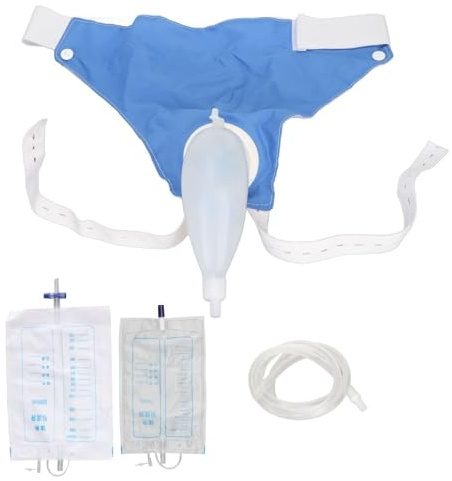 AQUASHIELDING Colector de orina portátil Externo con Bolsa de catéter de orina de Silicona Reutilizable, Bolsa de orina con catéter portátil para Hombres,Man