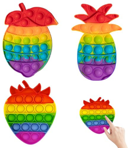 3 Packs Pop It Fidget Toys, Push it and Pop Bubble Fidget Toy, Pop Bubble Fidget Toy, Push Bubble Sensory Toy, Anti Stress Spielzeug für Kinder und Erwachsene Sensorik, Kindergeburtstag Gastgeschenke
