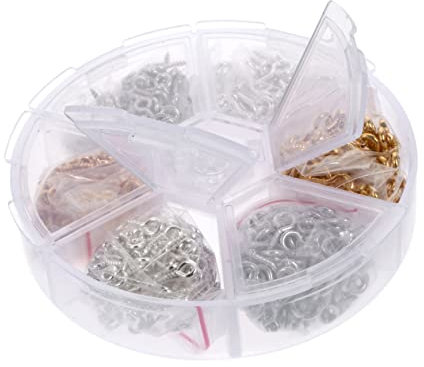 HOMSFOU Crea Gioielli Unici - Set Di 750 Chiodi A Forma Di Occhio Di Pecora Mini Ganci A Vite Viti Ad Occhiello Per Progetti Artigianali