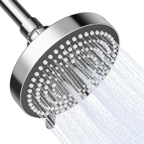 OFFO Tete de Douche à 6 Types de Jets, Pommeau de Douche Pluie, Tête de Douche de 13 cm de Diamètre, Pomme de Douche Anti Calcaire Réglable pour Salle de Bain