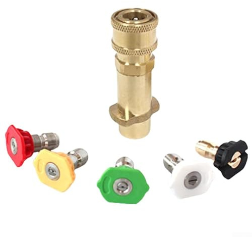 Adaptateur pour nettoyeur haute pression Karcher avec 14 connecteurs et 5 buses pour lavage de voiture, terrasse et nettoyage de vitres