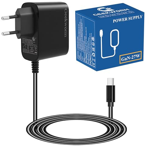 Geekworm USB-C Netzteil GaN 27W 5.1V 5A für Raspberry Pi 5 16GB 8GB 4GB 2GB