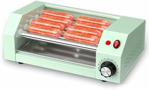 Electric Hot Dog Roller Grill - 5 Rulli in Acciaio Inossidabile per Salsicce Perfettamente Cotte, Ideale per Colazione E Stand per Snack