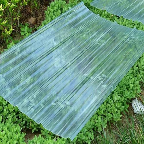 Glasfiber brunn takpaneler för växthus baldakin carport – värmeisolerat solskydd – dagsljuspaneler (81 x 167 cm, set med 12)