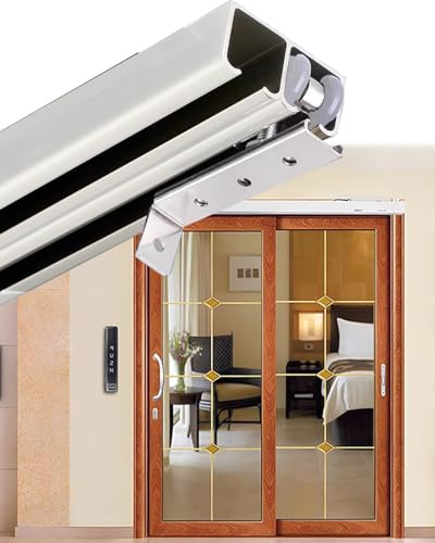 Kit Porta Scorrevole 3 4 6 8 10 12 Piedi Binario per Porta a Scomparsa per Sistema a 2 Porte, Kit ferramenta per Binario Scorrevole Doppio Argento per Porta Bypass del fienile, Binario per