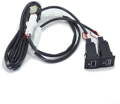 Zilimontt Caricabatteria da auto USB da 12 V per ricarica rapida QC3.0, compatibile con Golf 2006-2012 GTI R-Line MK5 MK6 materiale ABS (per QC 3.0 + PD)