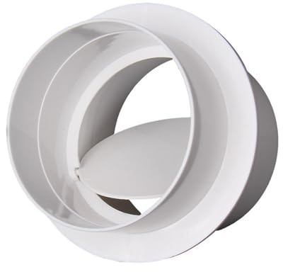 Clapet anti-retour d'air en PVC, 160mm, conduit rond en ligne, clapet anti-retour, amortisseur de reflux pour ventilateur de CVC blanc 125mm