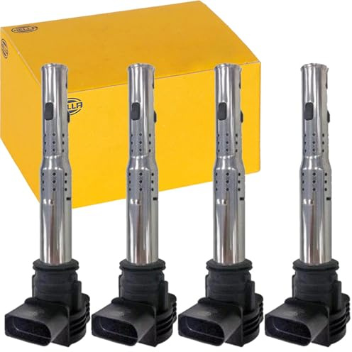 4x Hella Zündspule 4 Polig | 4x 5DA 193 175-921 für A3 A4 A5 A6 Q3 Q5 TT Golf 5 6 T5/6 Passat