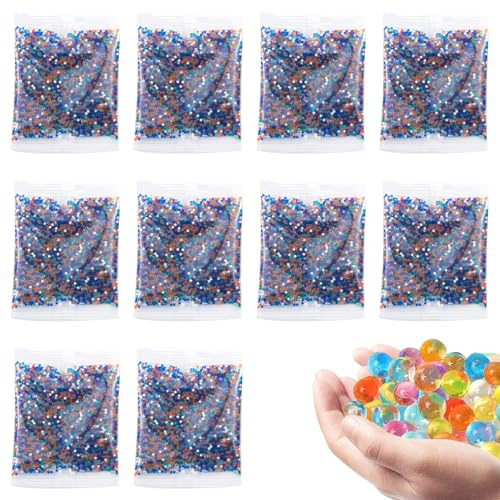 100000 Stück Bunte Perlen,7–8 Mm Gel Balls,Wasserperlen,Gel Munition,Aqua Beads,Wasser Perlen,Water Beads,Wasserperlen Für Vasen,Pflanzen Füllstoff Und Deko,Gelperlen Für Blumen Und Pflanzen