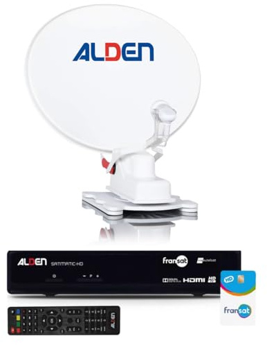 Pack Alden onelight 65 satmatic HD parabola 100% automatico + decoder satmatic FRANSAT HD (Satellite Eutelsat 5 W)