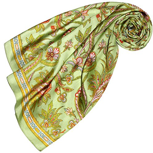 Lorenzo Cana Luxus dam sidenduk uppstramande tryckt duk 100 % siden - 90 cm x 90 cm harmoniska grusfärger med blommönster damhandduk omslutning 89162