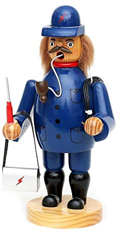 Wichtelstube-Kollektion Holz Räuchermann Räuchermännchen Räucherfigur Elektriker 11,5 x 11 x 20 cm