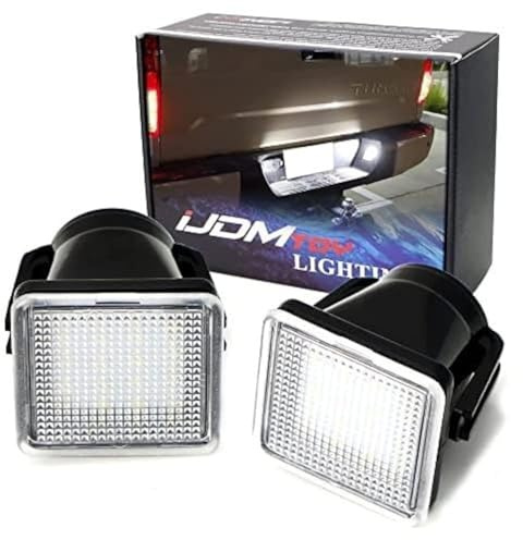 iJDMTOY OEM-Fit 3W Full LED License Plate Light Kit Compatible With 2014-21 Toyota Tundra & 2016-23 Toyota Tacoma, Powered By 18-Piece Xenon White LED Diodes