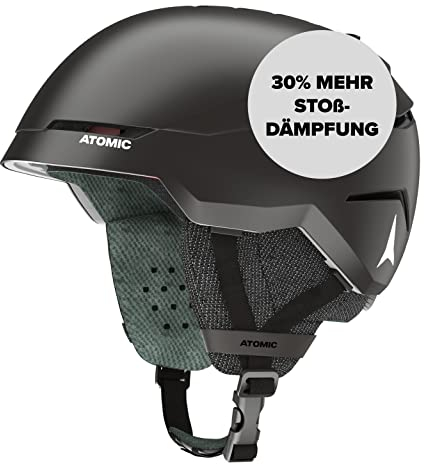 ATOMIC SAVOR Skihelm in Schwarz Größe L - Unisex für Erwachsene - 360° Fit System - Überlegener Aufprallschutz - Aircon Belüftungssystem - Kopfumfang 59-63 cm