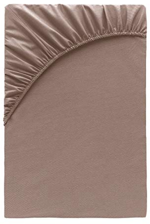 Class Home Collection Spannbettlaken 90x200cm - 100x200cm Jersey Baumwolle Taupe