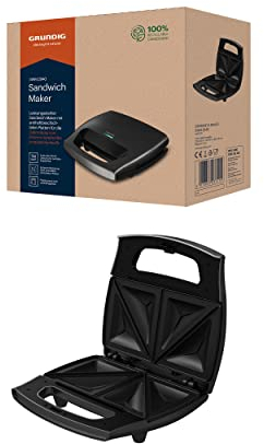 Grundig SWM2940 SWM 2940 Sandwichmaker, Schwarz-Metallic/Edelstahl