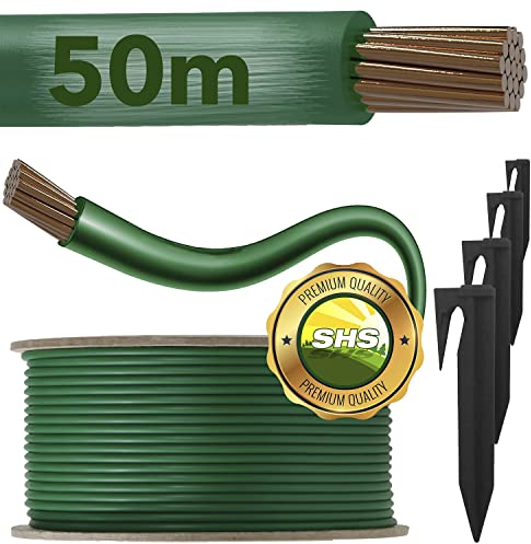 RASENFREUND 50m Begrenzungskabel + 150 Erdspieße für Mähroboter Rasenroboter SET Begrenzungsdraht - kompatibel mit GARDENA/BOSCH/HUSQVARNA/WORX / Ø2,7mm / SET