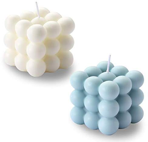 Bubble Candle - Cube Soy Wax Candles, Home Decor Candle, Scented Candle Set 2 Pieces, Home Use and Gifting